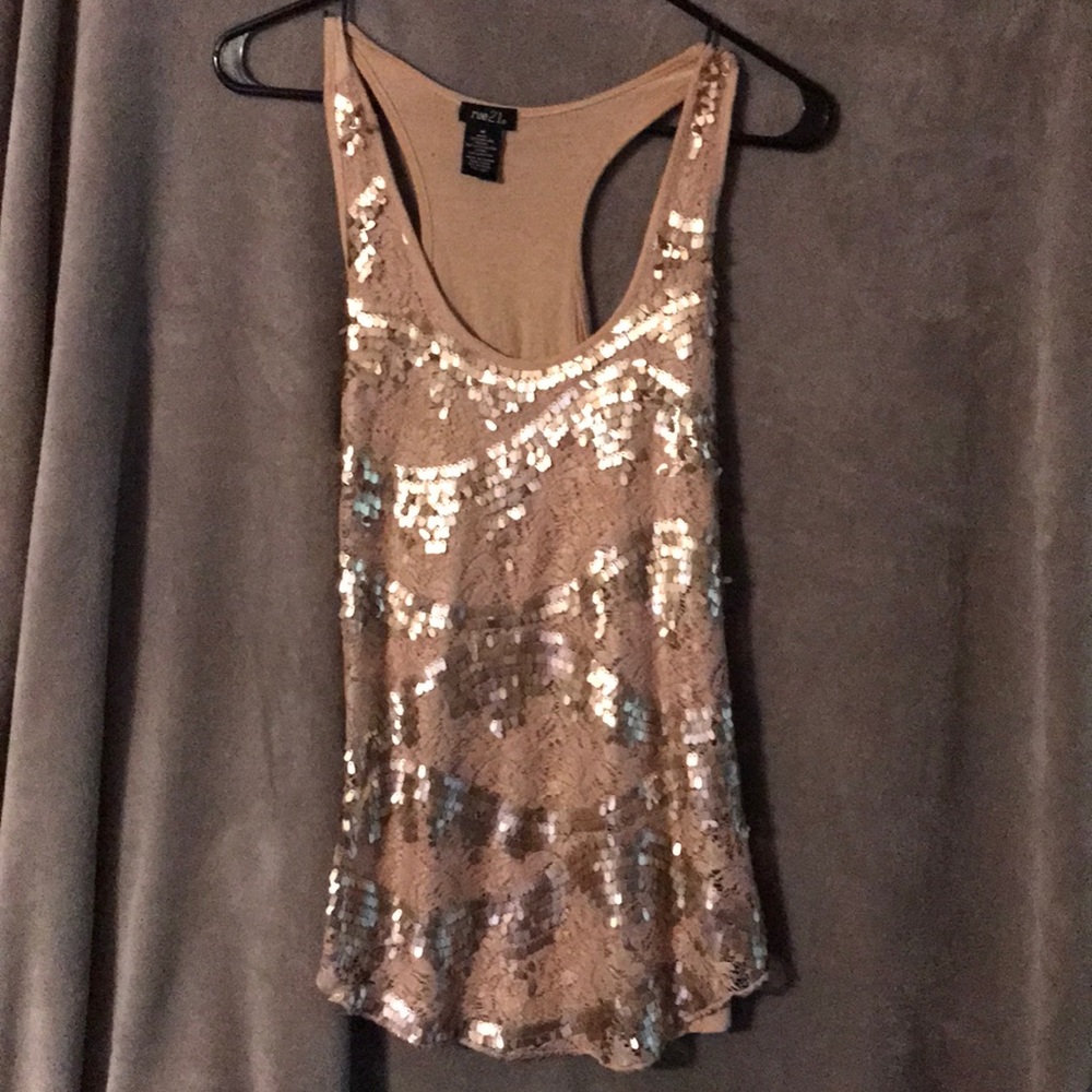 Lacey sequin top